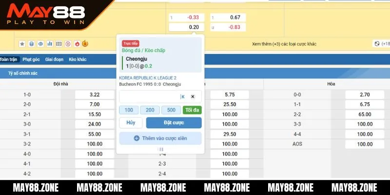 K-Sports - Sảnh cá cược thể thao siêu hấp dẫn tại MAY88 4 Hướng dẫn cách tham gia cược thể thao tại K-Sports